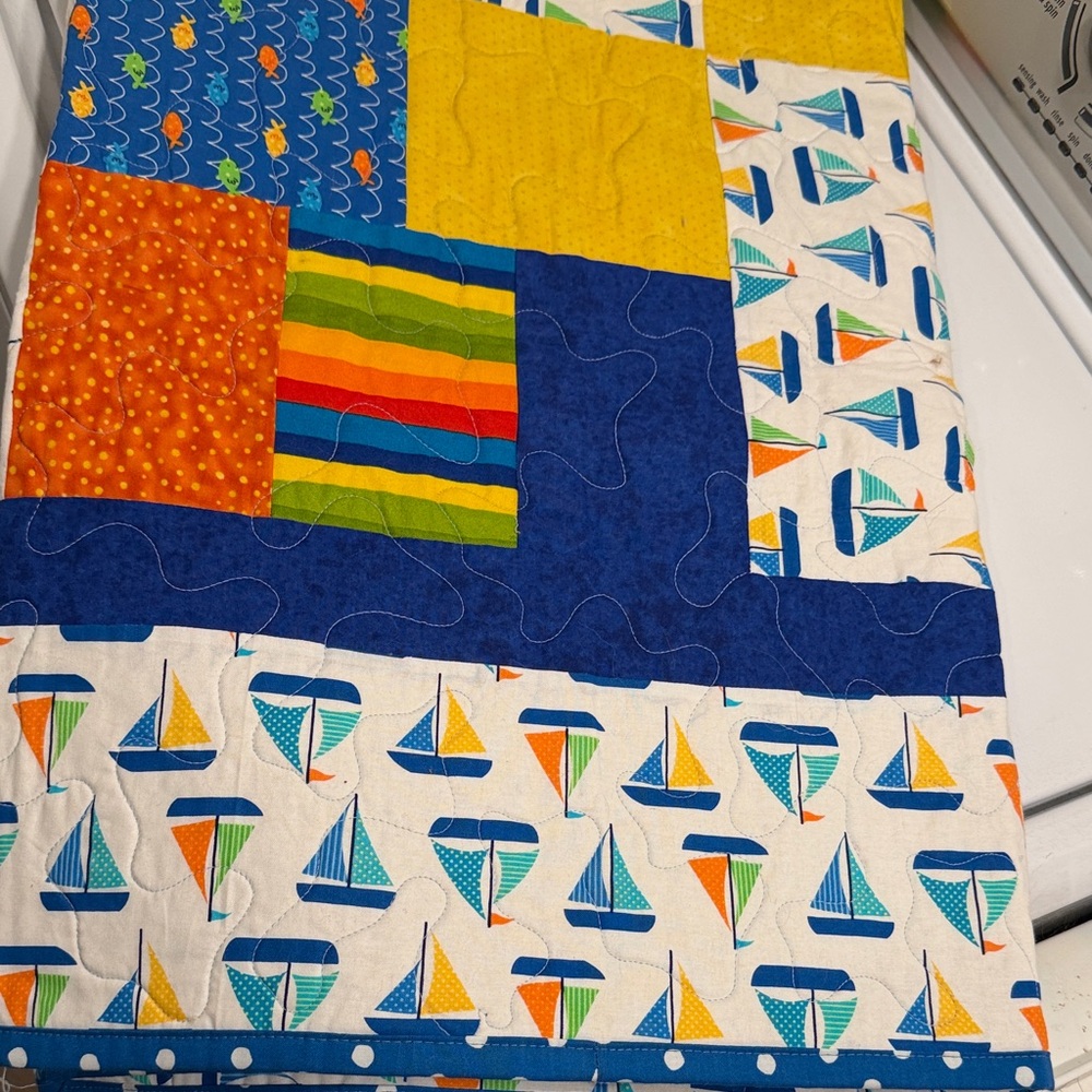 Sailboat Themed Handmade Quilt/Throw